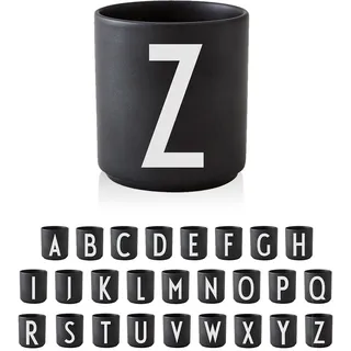 Design Letters Porzellan Kaffeetassen A-Z | Schwarze Tassen für Weihnachten, Weihnachtsgeschenke Kleinigkeiten, Weihnachtsgeschenke für Frauen, Männer | Kaffeebecher | Tasse Personalisiert | 250 Ml