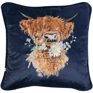 Wrendale Designs by Hannah Dale 'Daisy Coo' Hochlandkuh besticktes Kissen