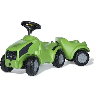 Rolly Toys Set Babyrutscher mit Anhänger rollyMinitrac Deutz Agrokid (Rutscher mit Ablagefach, ergonomische Fahrzeugkontur, Lenkrad mit Hupe, ab 1 1⁄2 Jahren geeignet) 135899