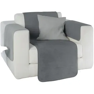 Erwin Müller Sesselschoner Matera, Sesselauflage, Überwurf grau/Silber Größe 50x200 cm - weich, temparaturausgleichend, atmungsaktiv, mollige Wärme