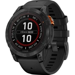 Garmin Fenix 7 Pro Solar BT 47 mm Edelstahlgehäuse schwarz Sportarmband schwarz One Size