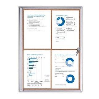 Showdown® Displays Schaukasten Economy XS Kork silber 4x DIN A4