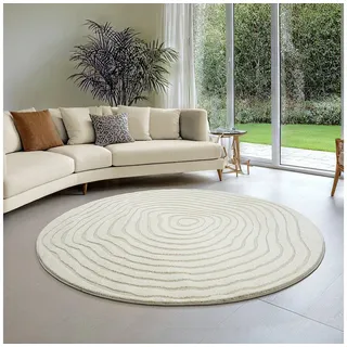 The CarPET Everest Kurzflorteppich Ø 120 cm Beige