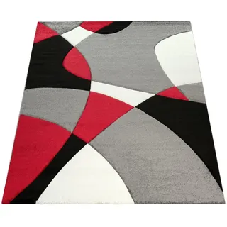 Paco Home Diamond 664 Kurzflorteppich 80 x 150 cm Rot