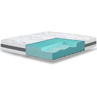 The White Stone Großes Einzelbett Matratze 120x200 Carbon, Antibakteriell, Anti-Milben, Anti-Allergie.| Höhe 16 cm | Italy - Weiß