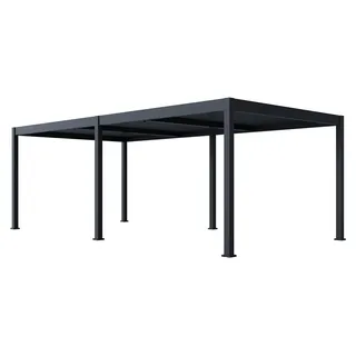 Paragon Outdoor Grand Tuscan 1224 Aluminium Pergola mit Lamellendach 4x7 m - Grau