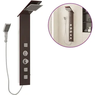 vidaXL Duschpaneel-System Glas Braun