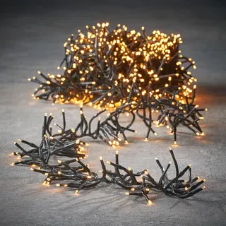 Luca Lighting Cluster Lichterkette Weihnachtsbaumbeleuchtung, Weihnachtsbeleuchtung Innen und Außenbereich mit 1152 LED-Lämpchen, PVC, warm weiß, L800 cm