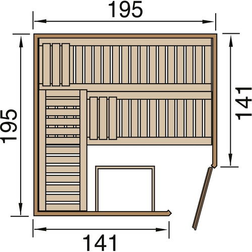 Bild von Turku 1,95 x 1,95 m inkl. 7,5 kW Bioofen