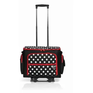 Prym Nähmaschinen-Trolley Polka Dots, schwarz/rot/weiß,