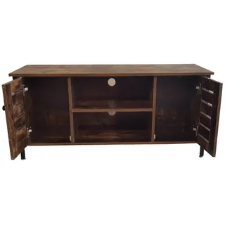 VDD Industrial Vintage Design Fernsehmöbelschrank Stoer - Fernseh-Sideboard Industrie - 110 cm breit - Braun, Hellbraun, Dunkelbraun, Kastanienbraun