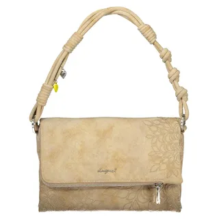 Beige Damen-Tasche mit abnehmbaren Riemen und Kontrastdetails - Beige