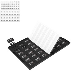 SD-Kartenhalter mit 108 Steckplätzen, hohe Kapazität, stoßfest für 36 SD-Karten + 72 Micro-SDHC-Karten