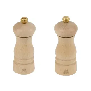 Peugeot 2er-Set CLERMONT Salz- und Pfeffermühle 13 cm, Buche natur