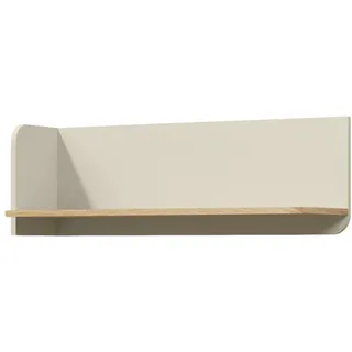 Deine Möbel 24 Wandregal Yogi 14 90 cm breit in Graubeige / Geölte Eiche , Eichefarben, Greige , Holzwerkstoff , 90x30x27 cm , Wohnzimmer, Regale, Wandregale