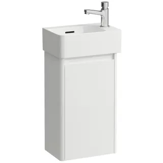 LAUFEN Komplettset 340, VAL Handwaschbecken, 1 Hahnloch rechts, mit Überlauf, inklusive BASE 2.0 Waschtischunterbau, eine Tür rechts, 340x220x635mm, H8612802601061, Farbe: Weiß matt