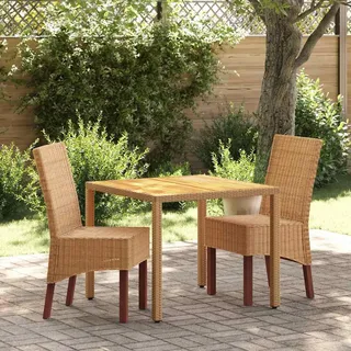 vidaXL Esszimmerstühle 2 Stk. Braun Natürliches Rattan - Braun