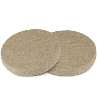 AddGrace Runde Sitzkissen für Esszimmerstühle 2er-Pack 40x40cm Beige