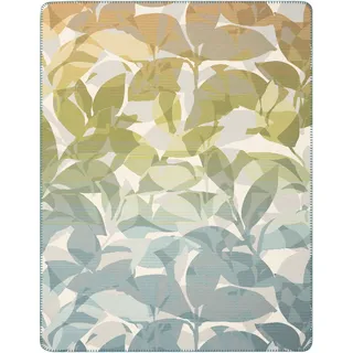 Biederlack Wohndecke 150 x 200 cm Beige/Blau/Grün