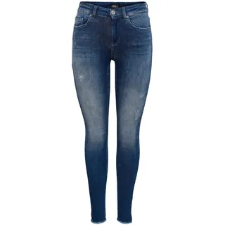 Only Damen ONLBLUSH Life MID SK ANK RAW REA811 15234798, Dark Blue Denim, L/30