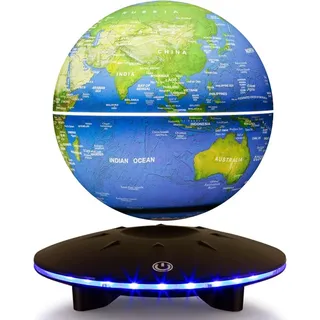 VGAzer Schwebender Globus, Schwebende Kugellampe,magnetische Levitation Globe Weltkarte Schwimmende Kugel Lampe Büro Dekor mit LED Licht Basis