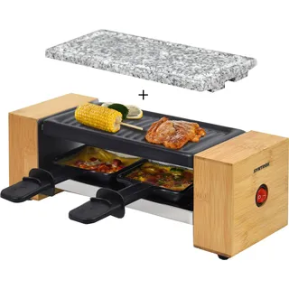 Syntrox Raclette-Grill Set Biel mit Wechselplatten für 2 Personen Grill - Weiß