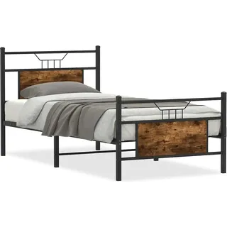 vidaXL Bettgestell ohne Matratze Räuchereiche 80x200 cm Holzwerkstoff - Braun