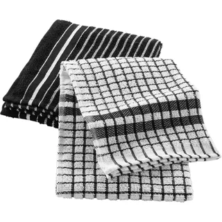 Douceur d'intérieur Classico 2 Geschirrtücher (50 x 70 cm), Schwarz, Frottee