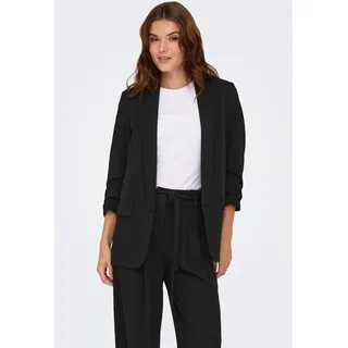 Longblazer ONLY "ONLEVI LIFE 3/4 LOOSE BLAZER CC TLR", Damen, Gr. 34, schwarz, Obermaterial: 95% Polyester, 5% Elasthan, unifarben, loose fit, Blazer Longblazer