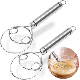 2 Stücke Dänische Teig Schneebesen 304 Edelstahl Brot Teig Kuchen Gebäck