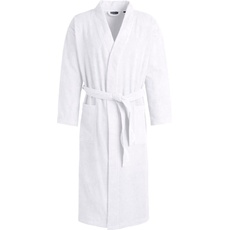 Egeria TOPAS Unisex Bademantel in Kimonoform für Damen und Herren, Größe M, Farbe White