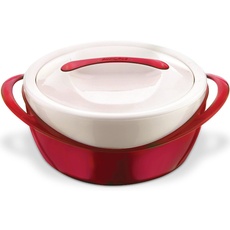 Pinnacle Thermoware Auflaufform – Große Suppen- und Salatschüssel – Isolierte Servierschüssel mit Deckel (rot, 3.6 qt)