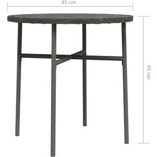 vidaXL Beistelltisch Grau 45 cm Poly Rattan