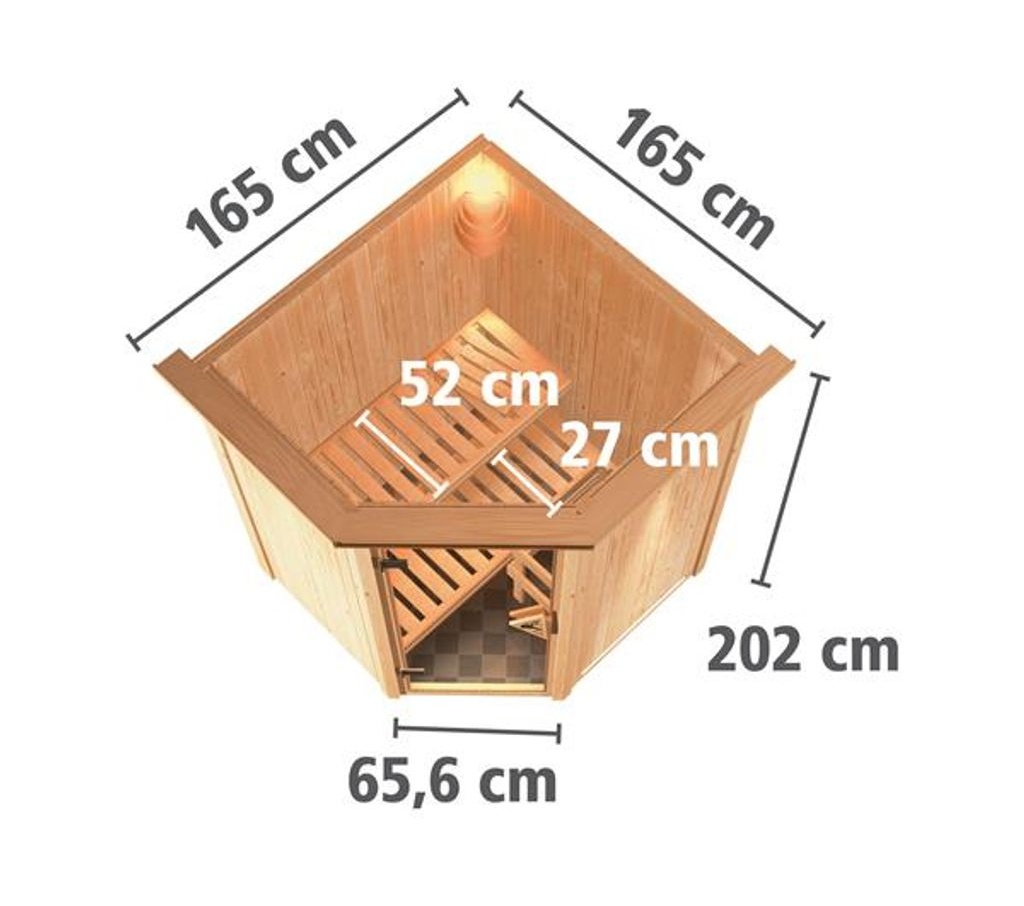 Bild von Sauna Nanja 68mm 230V Kranz Saunaofen 3,6kW extern Holztür