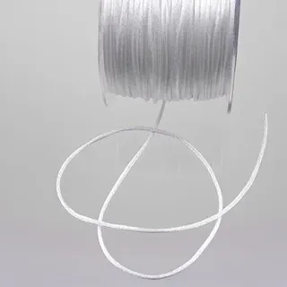 Deko AS GmbH Seidenkordel weiß - 2 mm Breite auf 100 m Rolle - 29031 800-R 002