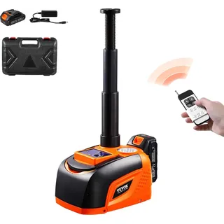 Vevor elektrischer Wagenheber, verstellbarer tragbarer Scherenwagenheber mit hoher Tragkraft (5t), Wagenheber-Set für Autos, SUVs, LKWs, Orange