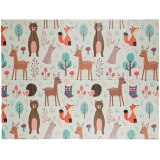 Relaxdays Kinderteppich 150 x 195 cm bunt