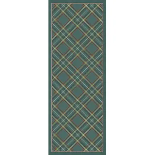 Vilber Teppich Wales Grün 02 (52 x 140 x 0,2 cm), PVC-Polyester, rutschfest, waschbar, hitzebeständig, für Tischsets und Tischläufer geeignet