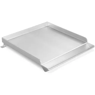 GFTIME Edelstahl Grillplatte 33 x 28 cm für Weber Spirit, Genesis, Summit, Charbroil, Chargriller Seitenbrenner Gasgrill, Universal Plancha Verstellbare Halterungen für Gasgrill und Holzkohlegrill