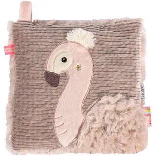 Fehn Kirschkernkissen Flamingo – Kuschelkissen mit entnehmbarem Wärme-/ Kältesäckchen für Babys und Kleinkinder