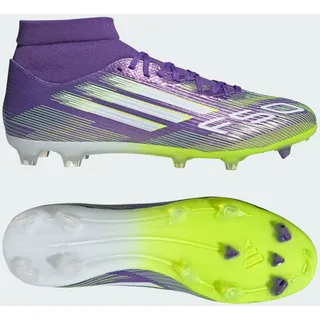 adidas F50 League Mid Firm Ground/Multi Ground Herren Purple Rush/Cloud White/Lucid Lemon 47,5