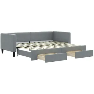 vidaXL Tagesbett Ausziehbar mit Schubladen 80 x 200 cm hellgrau