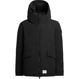 Outdoorjacke KHUJO "Outdoorjacke Oreg", Herren, Gr. M, schwarz, Obermaterial: 85% Polyester PES. 15% Baumwolle CO.  Obermaterial: Futter: 100% Polyester PES. 100% Polyester PES., gerade hüftbedeckend, Bündchen, Jacken Outdoorjacke, Modische Herren Winterjacke mit großen Pattentaschen