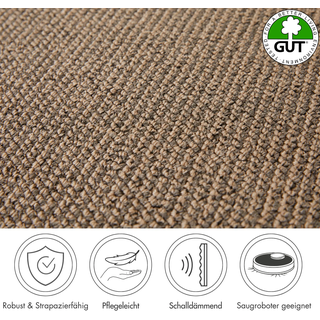 Teppichboden ANDIAMO "Tulsa, Schlinge, Gesamthöhe 6 mm, Luxusklasse LC1", beige, B:400cm H:6mm L:400cm, Kunstfaser, Teppiche, Teppichboden, meliert, Breite 400 cm oder 500 cm, strapazierfähig & pflegeleicht