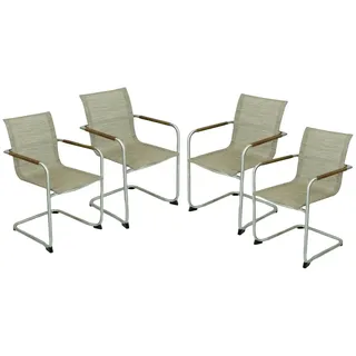 Garden Pleasure NOVA Gartenstuhl 59 x 56 x 110 cm braun 4 St.