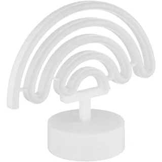 LED Tischleuchte, Regenbogen, weiß, Neonleuchte, H 19,5 cm - Weiß