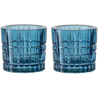 Nachtmann Teelichthalter Square Votives Glas Blau