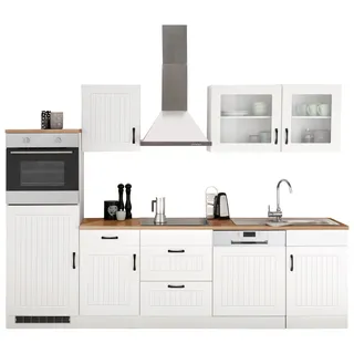 KOCHSTATION Küchenzeile »KS-Athen« mit E-Geräten, Breite 280 cm, weiß