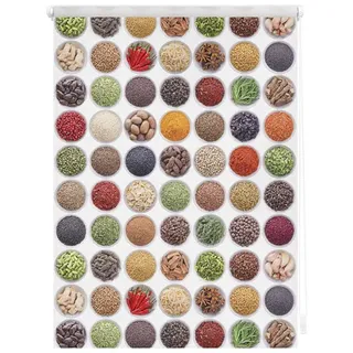 Lichtblick Rollo ‎‎Klemmfix, 120x150 cm‎, Gewürze bunt weiß