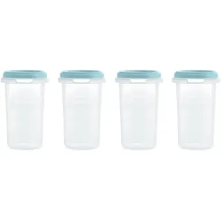 Miniland Set 4 Hermisized Ocean 330 ml – 4 Stück luftdichte Behälter mit Maßeinteilung, sicher, robust und spülmaschinenfest, mikrowellen- und gefriergeeignet, Kollektion Terra.